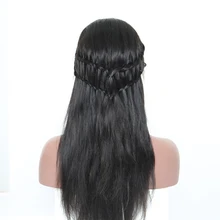 Silk Base Full Lace Human Hair Wigs Brazilian Remy Straight Natural Black Pre Plucked With Baby Hair Bleached Knots Sunny Queen