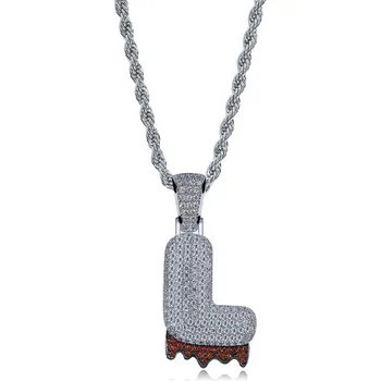 

OMYFUN Top Sale UK USA Bubble Letters Pendant Necklace A-Z Initials Jewelry Female Male Hot Bijoux letra semijoyas Dropshipping