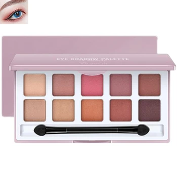 

High Quality 10 Colors Makeup Eyeshadow Palette Matte Pearl Flicker Smoky Eye Shadow in One Palette Blush Makeup Set for Beauty