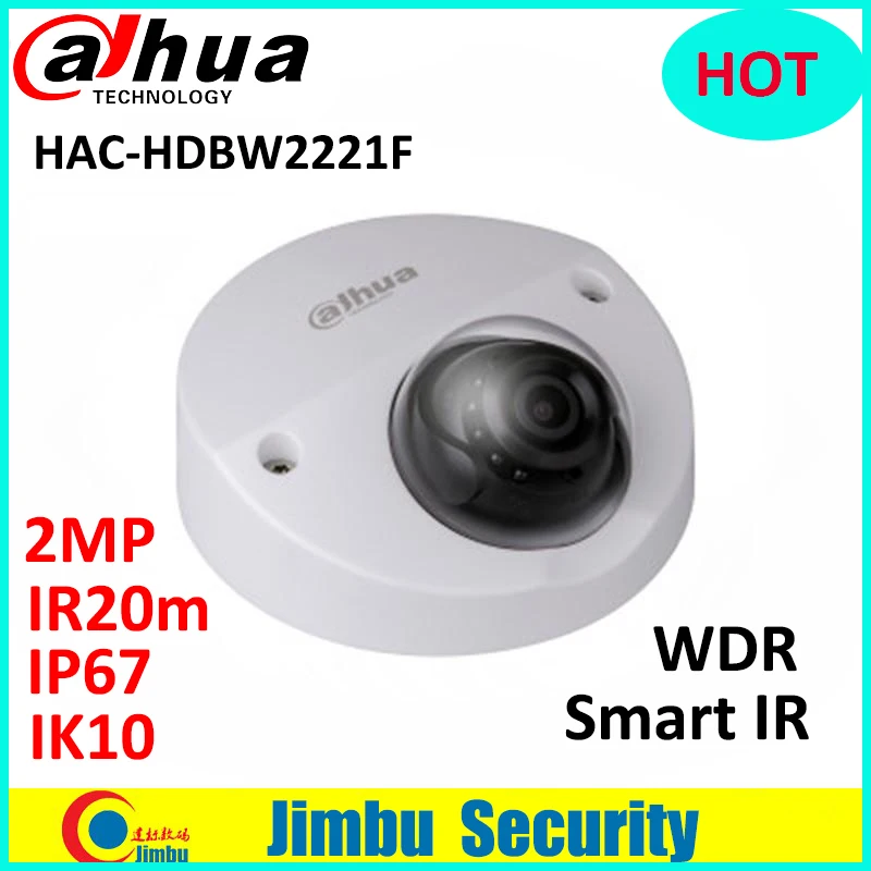 

Dahua mini 2MP WDR HDCVI IR Dome camera HAC-HDBW2221F built-in MIC IP67 IK10 mini CMOS cctv camera