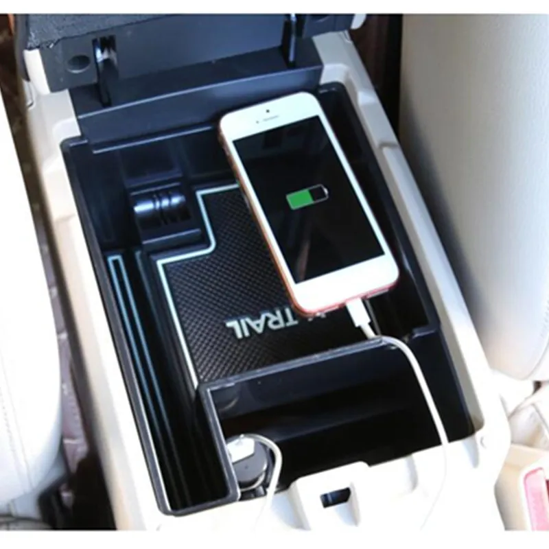 

High Quality For Nissan X-Trail X Trail T32 Rogue 2014 2015 2016 2017 Black Central Storage Pallet Armrest Container Box