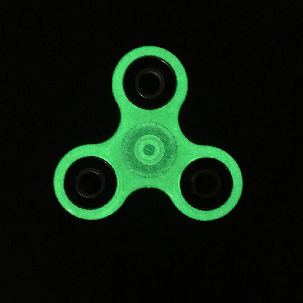 

Glow in the dark Tri-Spinner Fidget Spinner Plastic EDC Hand Spinner For Autism and ADHD Free Shipping fidget toys