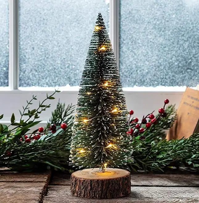 Микро светодиодный искусственный елки матовое Рождественское дерево рабочего стола белые Искусственные ели настольная елка Праздничная