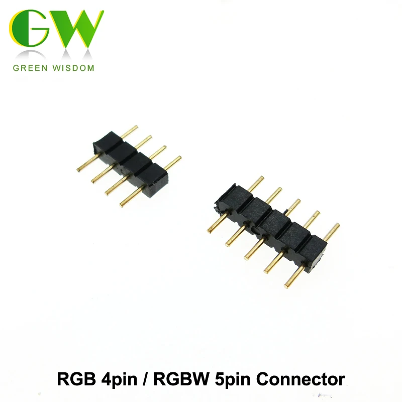 

4pin RGB / 5pin RGBW Connector 4pin / 5pin Needle For LED Strip 10Pcs/Lot