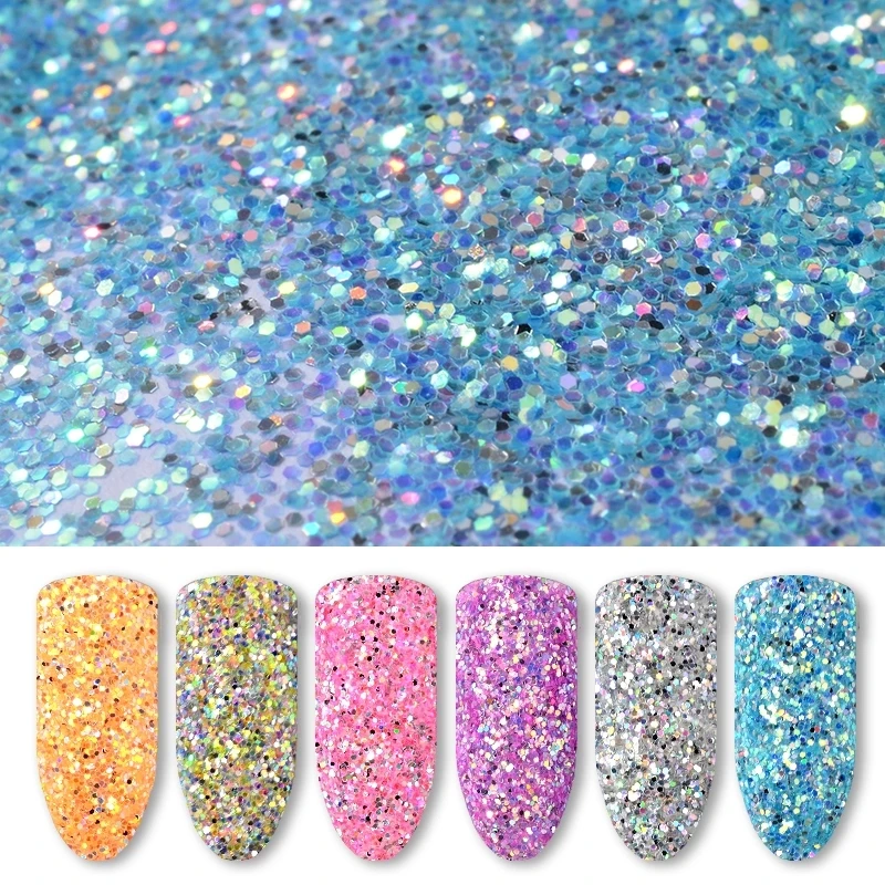 

6 boxes/set Mixed Nail Glitter Powder Sequins Shiny Laser Colorful Nail Flakes Iridescent Flakies For Nail Art Decorations