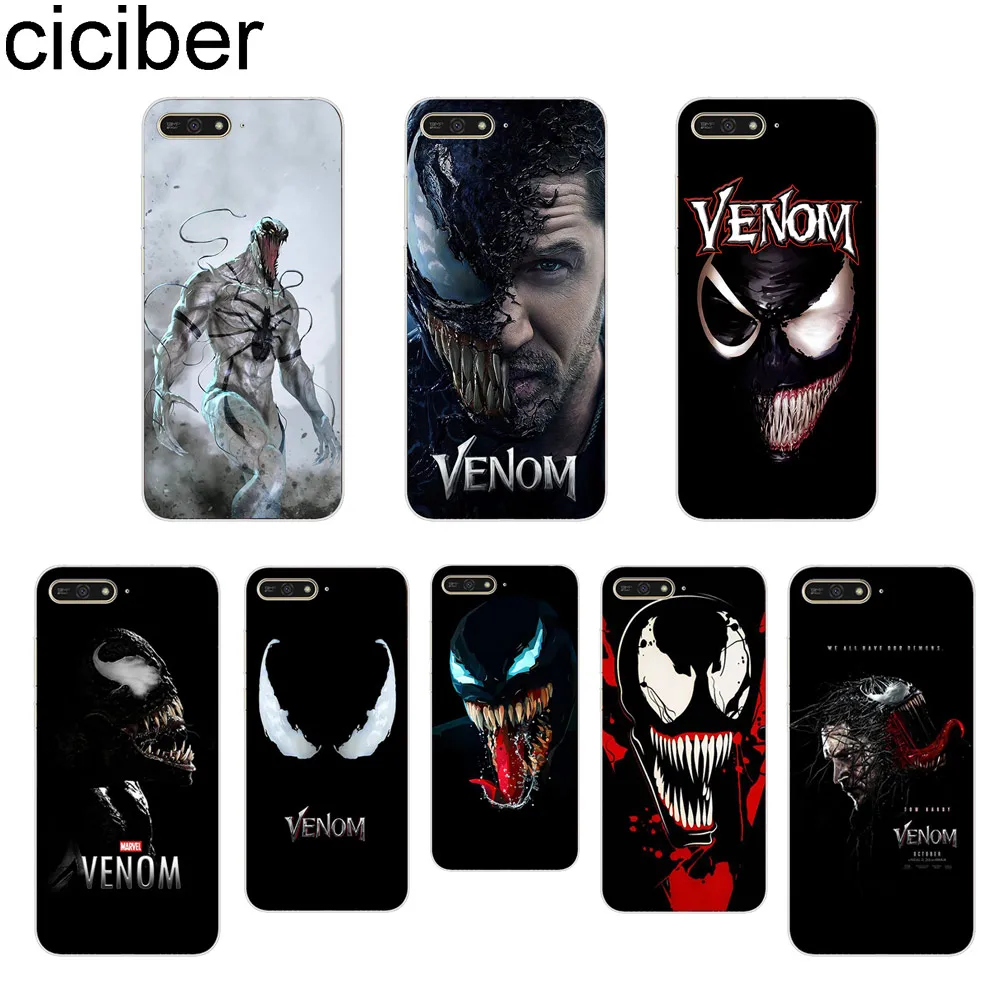 

ciciber Marvel Hero Venom Phone Case For Huawei Y9 Y7 Y6 Y5 Y3 Prime Pro 2018 2017 2019 Soft Silicone TPU Clear Back Cover Coque
