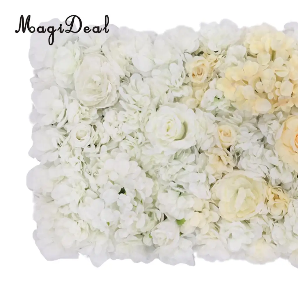 Romantic Artificial Flower Wall Panels Wedding Venue Roses Hydrangea Floral Decor Type A 5 Colors Choice	