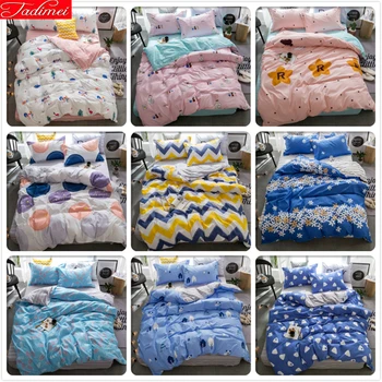 

3pcs/4pcs Bedding Set Kids Child Soft Cotton Bed Linen AB Side Duvet Cover Single Twin Queen King Size 1.35m 1.5m 1.8m 2m Sheet