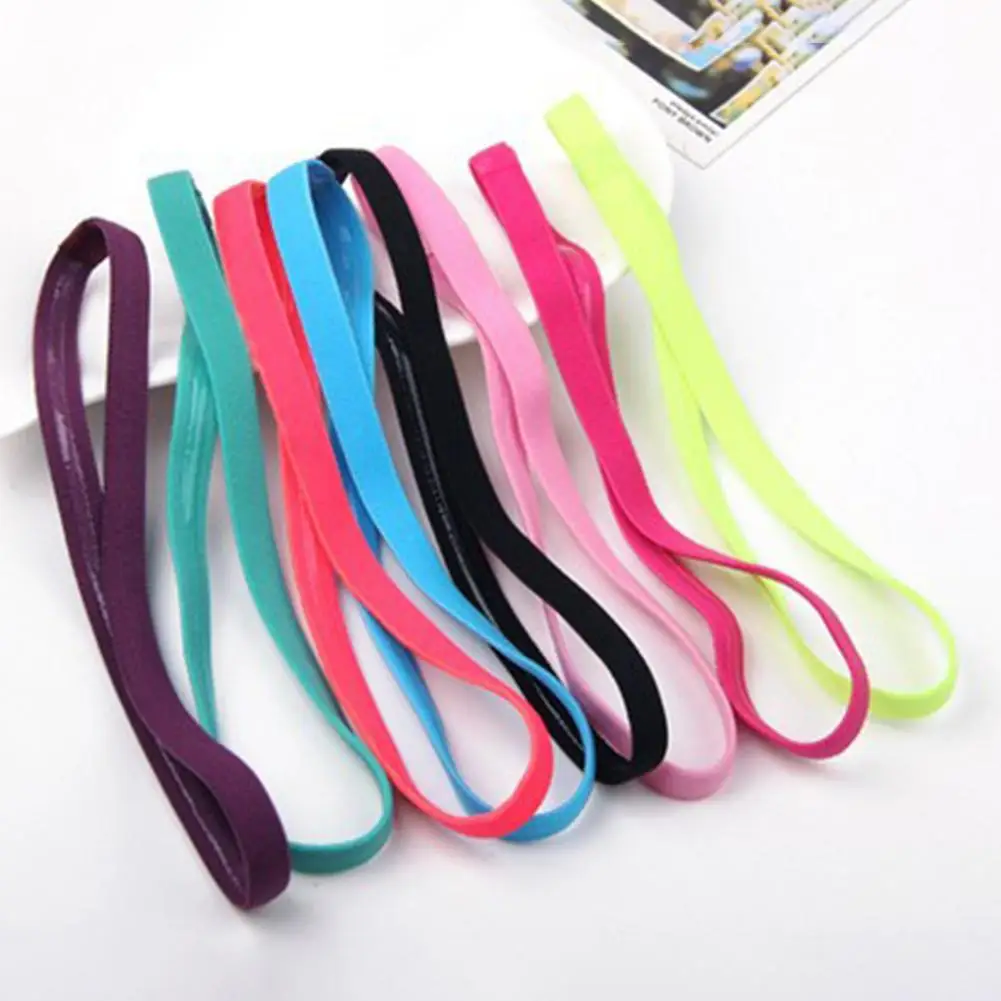 

Women Sports Yoga Band Elastic Hairbands Rope Candy Color Running Headband Non-Slip Sport Yoga Hair Head Bands Headbands