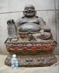Китай Буддизм Храм Бронзовый Перегородчатой Эмали Статуи Будды Майтреи