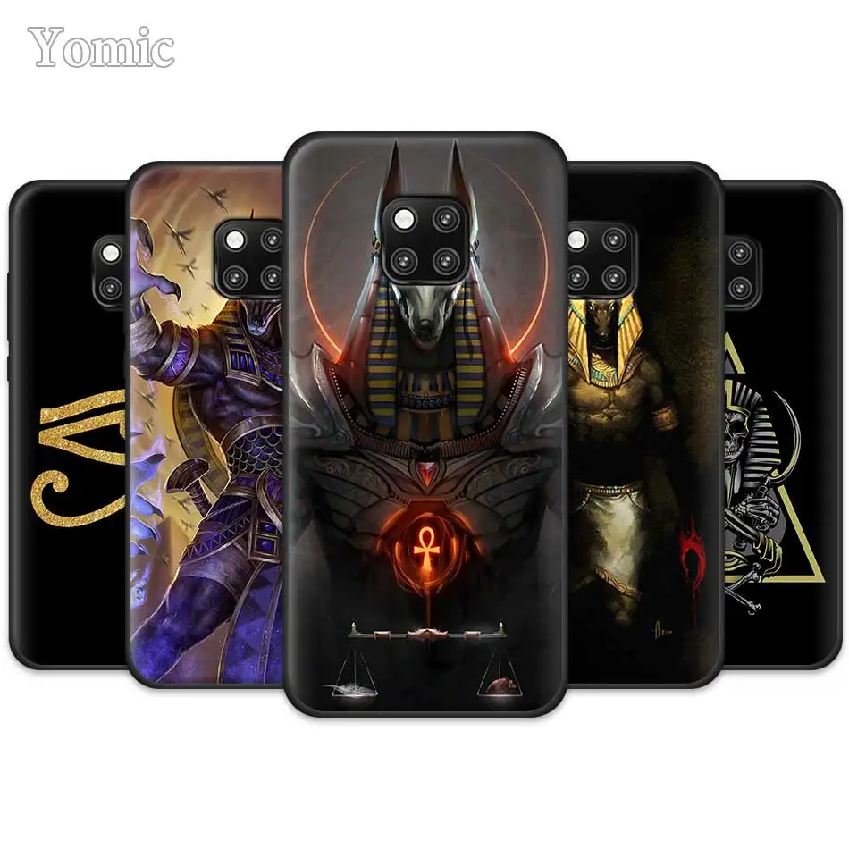 

Mobile Phone Case for Huawei Mate 20 Pro 10 20 Lite P20 P30 Pro Honor 20 Lite 20 Pro Egypt Nefertiti Anubis Ankh TPU Case Cover