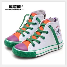 Новая детская парусиновая обувь, мужская Белая обувь для девочек, высокая повседневная обувь, детская спортивная обувь