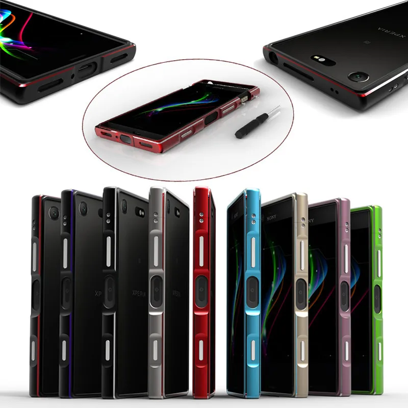 

For Sony XZ1 Compact Bumper Ultrathin Metal Aluminum Bumper with Screws Frame Case Cover for Sony Xperia XZ1 Compact Metal Cover