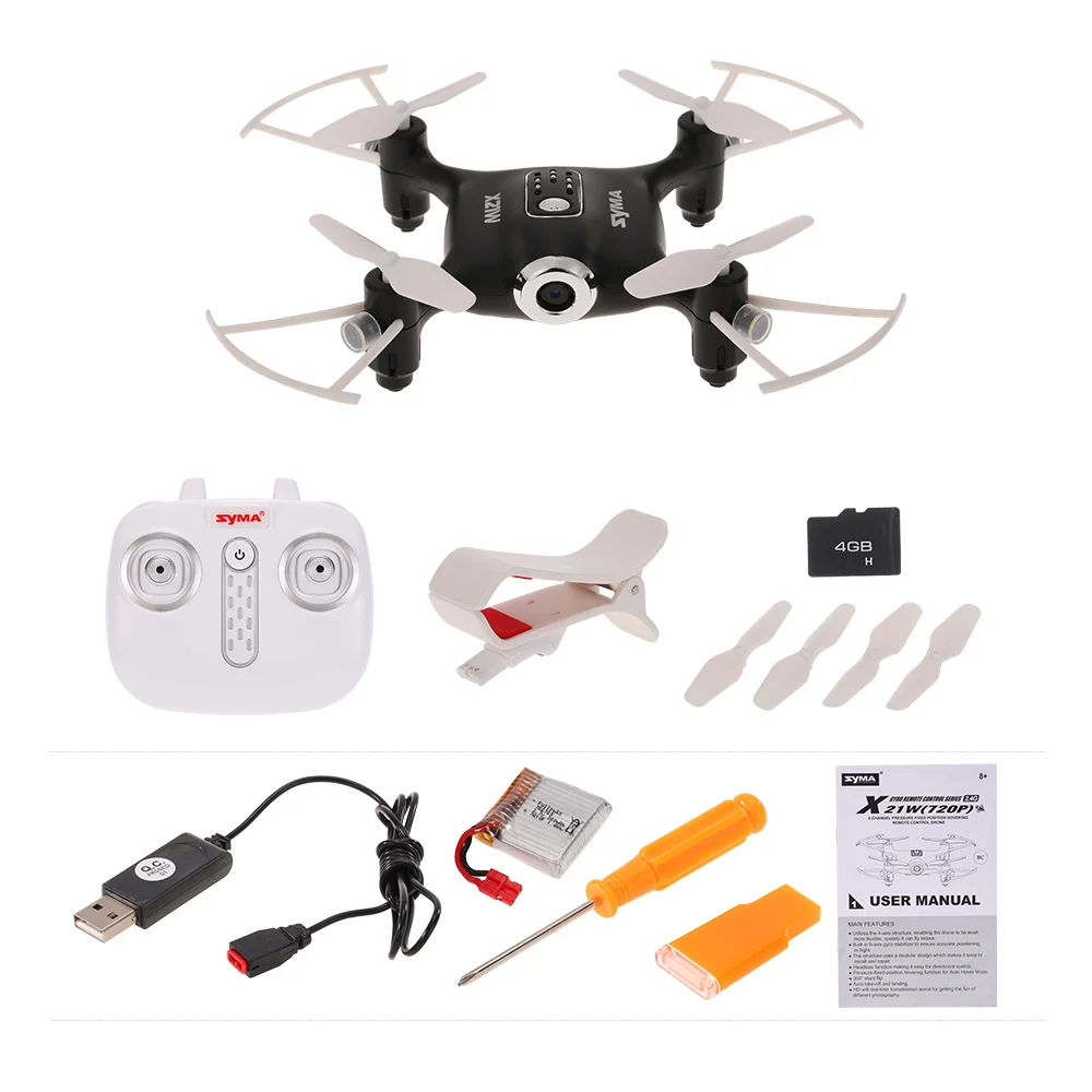 

SYMA X21W Mini drone with camera WiFi FPV 720P HD 2.4GHz 4CH 6-axis RC Helicopter Drone Altitude Hold RTF Remote Control Toys