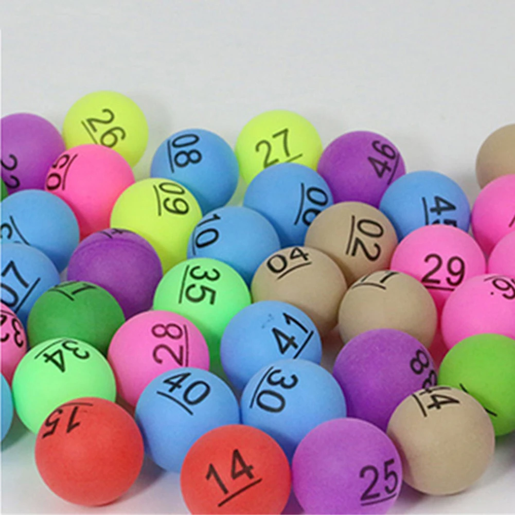 50 шт./упак. Красочные развлечений шарики для пинг-понга с номером для настольного тенниса для лотерейный игровой рекламы