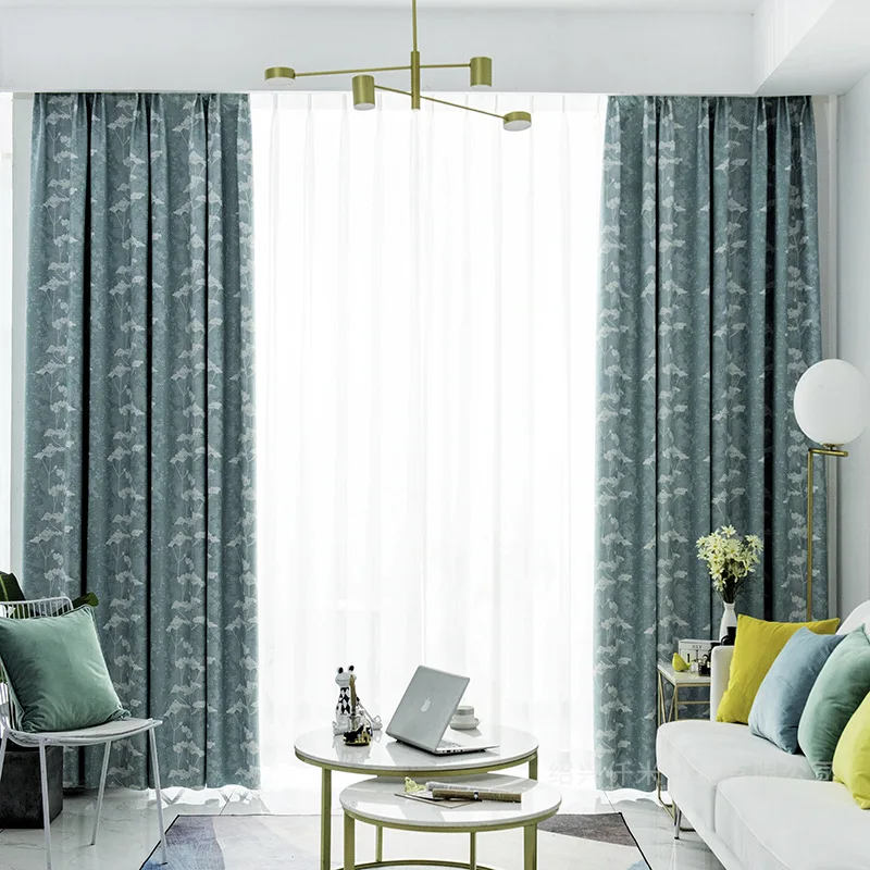 

New Boys High Precision Printed Curtain for Living Room Bedroom Curtain Fabric Blue Gray Two-color Options