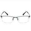 Men Titanium Alloy Myopia Glasses , Square Half frame Anti-Blue-Light Non Spherical 12 Layer Coated Lenses Eyeglasses  ( L190 ) ► Photo 3/6