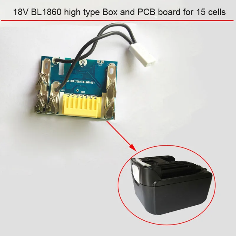 

Higher Makita lithium ionBL1860 battery box for 18V BL1860 1845 and BL1830 tool battery assemply without cell insde