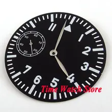 38,9 мм с черным циферблатом и серебристым руки синий супер световой циферблат подходит 6497 ручной завод(dial+ руки) D55