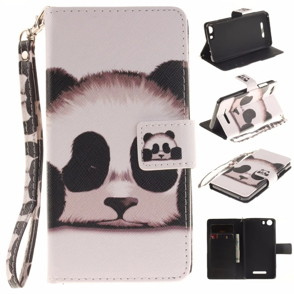 Классный Чехол-кошелек из искусственной кожи для Coque Wiko Lenny 2 panda чехол телефона