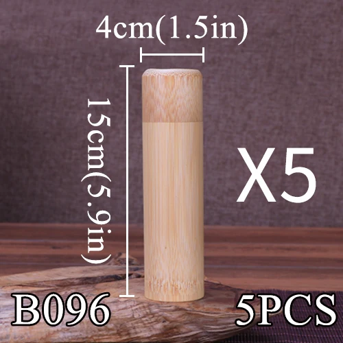 Бамбуковая трубка, маленькие пустые бутылки, мини банка для хранения специй, чайная коробка, контейнер с крышкой, образец сообщения, бутылка для свадьбы - Цвет: 4X15CM5PCS