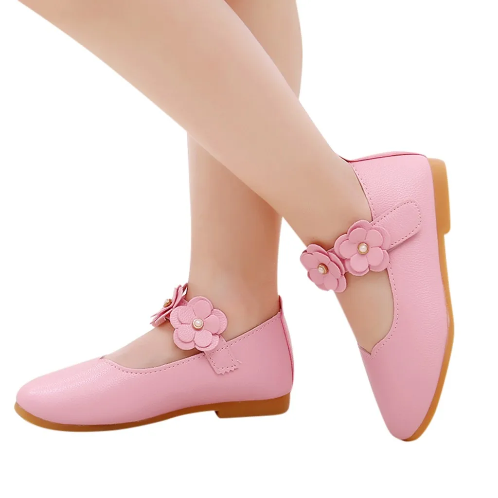TELOTUNY/Обувь для девочек; детская обувь для маленьких девочек; однотонная обувь с цветочным узором для студентов; мягкая танцевальная обувь принцессы; детская обувь; модная новинка; Dec19