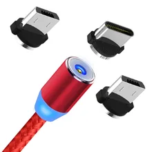 Магнитный зарядный кабель Eighfitech 3 в 1 360 градусов круговой нейлоновый зарядный кабель для Apple/type-c/android