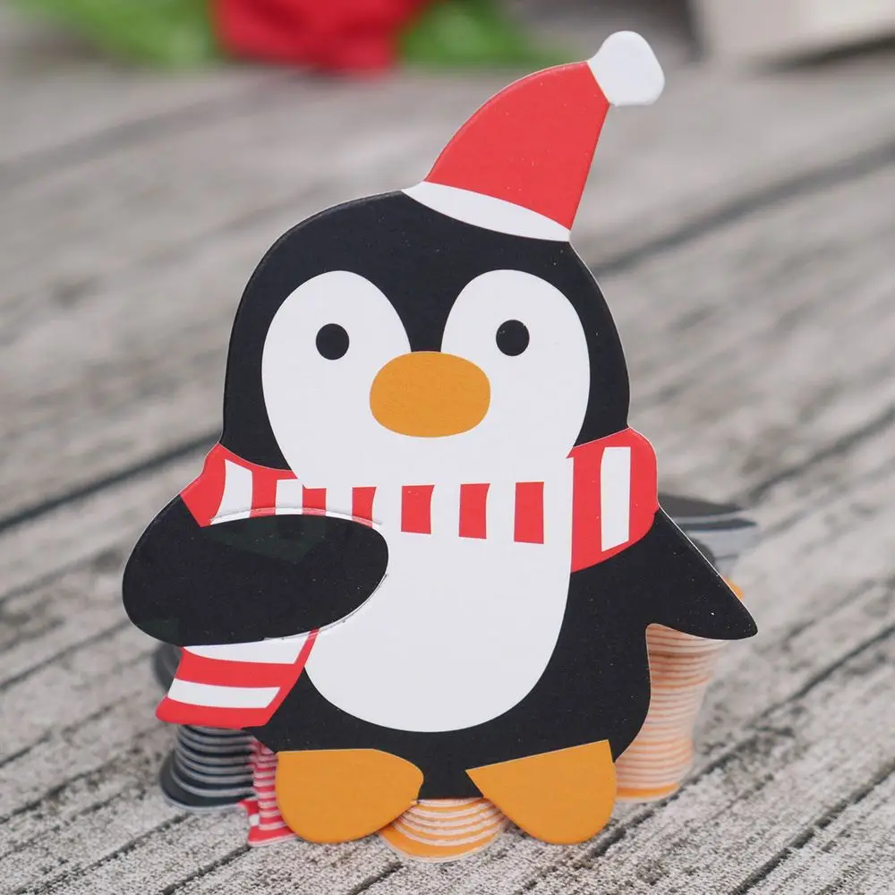 50 шт. детская Рождественская бумажная открытка с изображением Санта-Клауса пингвина леденца рождественские украшения для дома