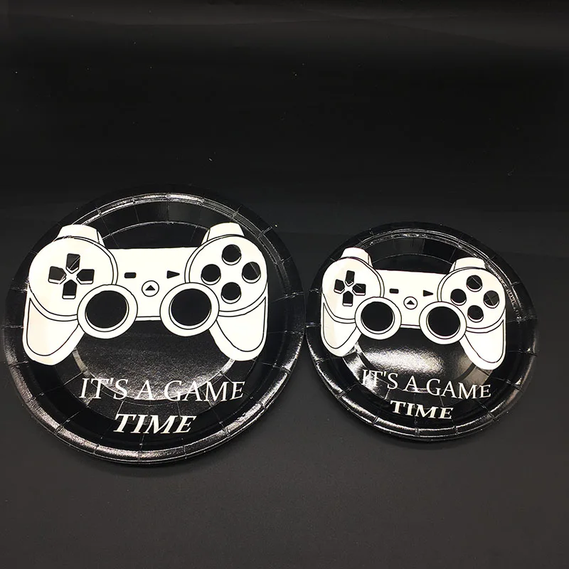 

16pcs disposable plates game theme party decorations it's a game theme disposable plates baby shower wedding party decorations