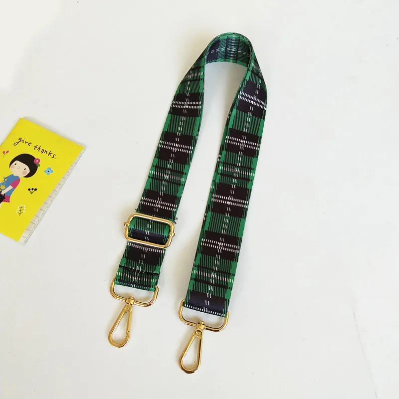 Adjustable Women Bag Strap Trendy Stripe Design Gold Buckle Lady Shoulder Straps Easy Matching Plaid Style Bag Belts For Bags