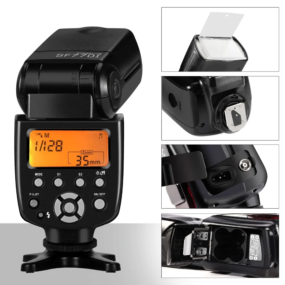 Ceny SF770I Flash speedlite do canona Nikon Pentax Olympus Panasonic kamery cyfrowe kamery cyfrowe ze standardową lampa błyskowa