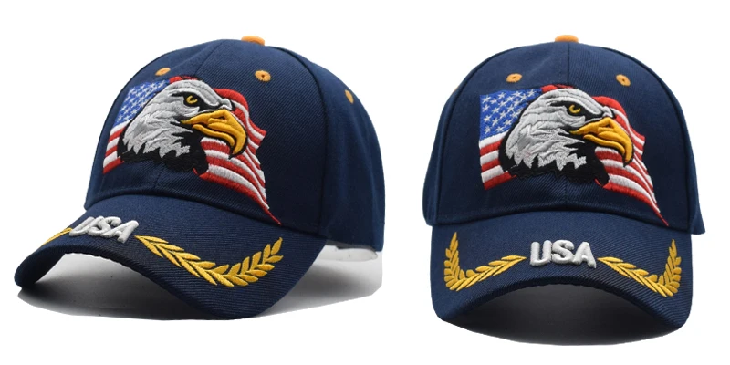 Черная кепка с вышитым флагом США орлом Бейсболка Snapback Кепка s Casquette головные уборы облегающие повседневные Gorras Dad головные уборы для мужчин и женщин