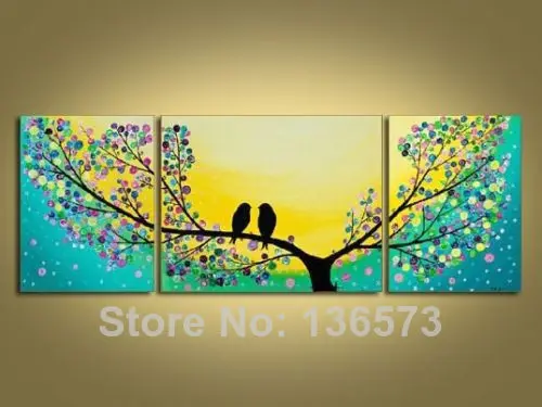 love birds in a tree painting