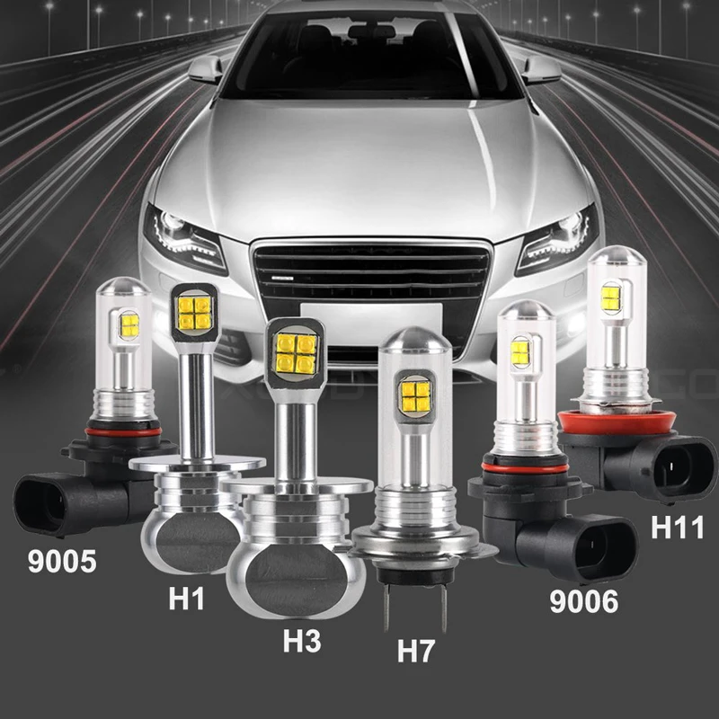 NIGHTEYE H11 светодиодный туман светильник лампы H1 H3 H7 9005 9006 H8 H9 HB3 HB4 Противотуманные фары Дневные Фары Лампы 160 Вт 1500LM 6000 К авто дальнего света светильник s светодиод CREE чип