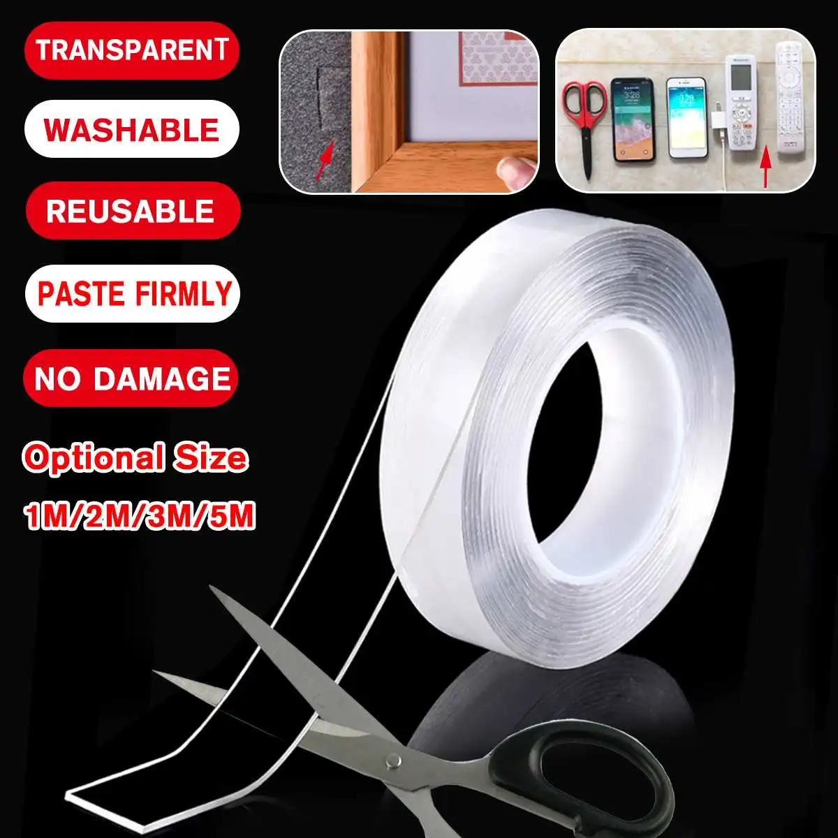 

Double-sided Length 1M/2M/3M/5M Clear Transparent Adhesive Tapedouble Sided Adhesive Tape Width 30mm Thickness 1mm/2mm