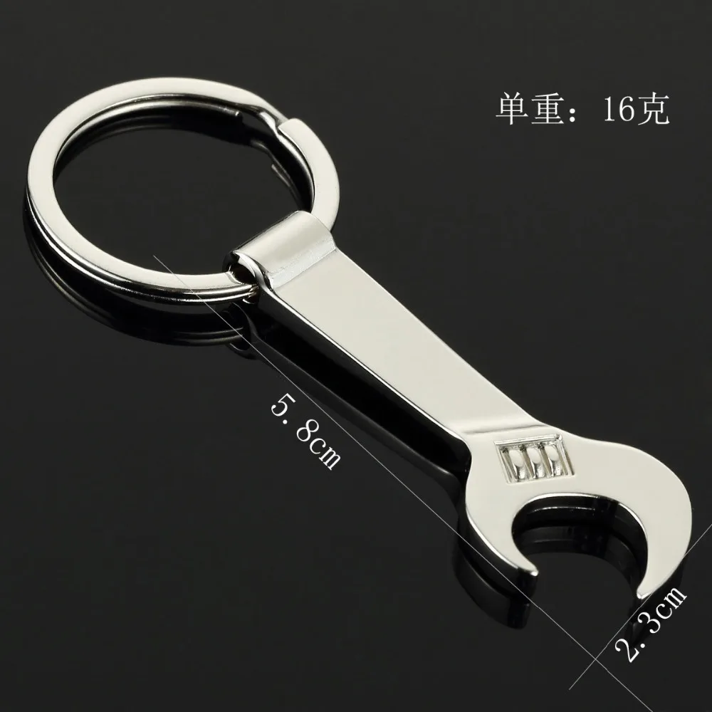 

Free Shipping Wholesale 100pcs Fashion Creative Tool Bottle Opener Key Chain,Stainless Steel Wrench Spanner Keyring Openers
