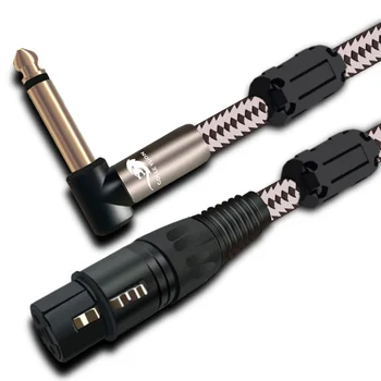 

Audio Cable Angle MONO 6.35mm to XLR 3 Pin Female Mixing Console Condenser Mic Cable Hifi XLR F to 1/4" Jack Cable 1M 2M 3M 5M