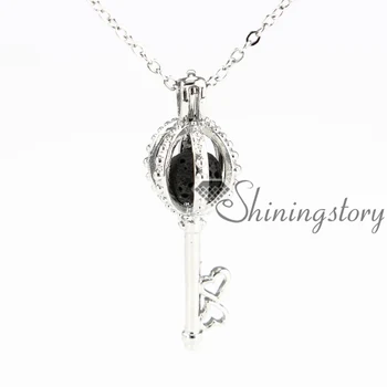 

key oval metal volcanic stone essential oil diffuser necklace aroma necklace designer lockets diffuser necklace locket openwork