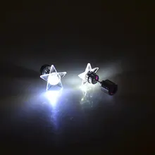 1 шт., серьги-гвоздики из нержавеющей стали, светодиодный, со звездами, кубическим цирконием, камень, светильник, шикарные серьги-гвоздики для ночных клубов, танцевального Зала
