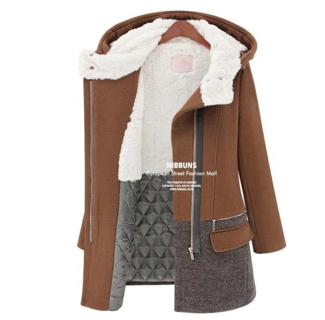 Модное осенне-зимнее женское пальто плюс хлопок утолщенная шерстяная куртка размера плюс шерстяное пальто Верхняя одежда хлопковое пальто с капюшоном