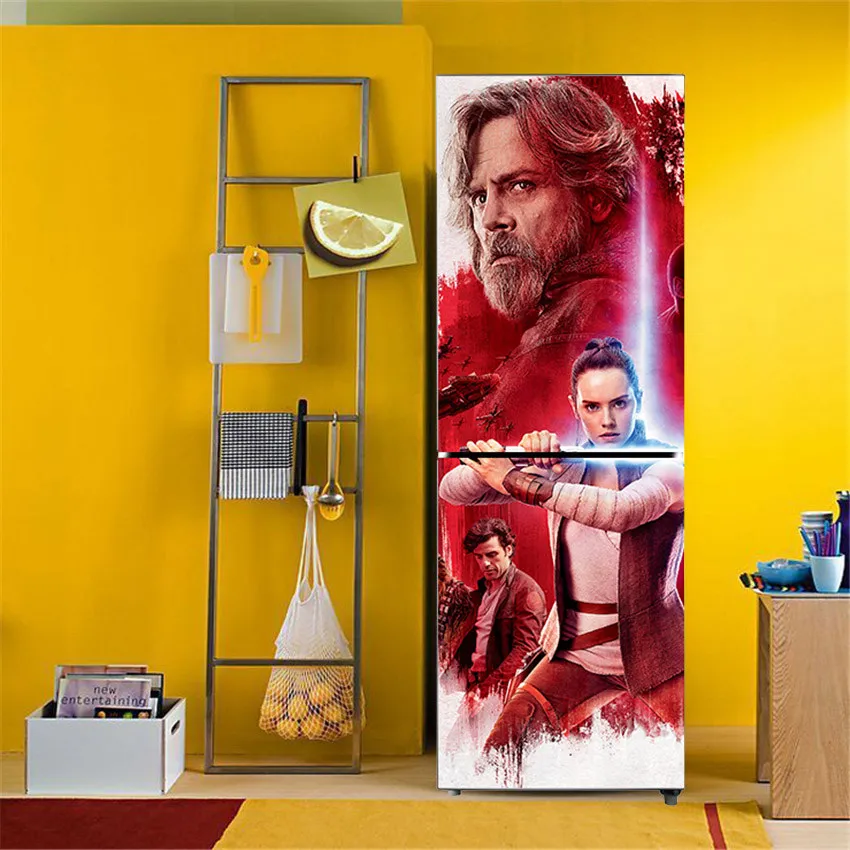 Фильм Звездные войны HD искусство домашний декор клей ПВХ, съемный, водонепроницаемый наклейки на холодильник крышка двери DIY наклейки на стену BX14 - Цвет: 2