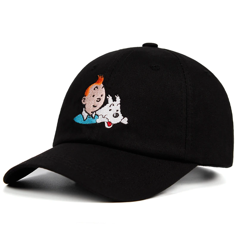 100% хлопок шляпа TinTin Dad бейсболка с вышивкой на заказ ремешком сзади унисекс