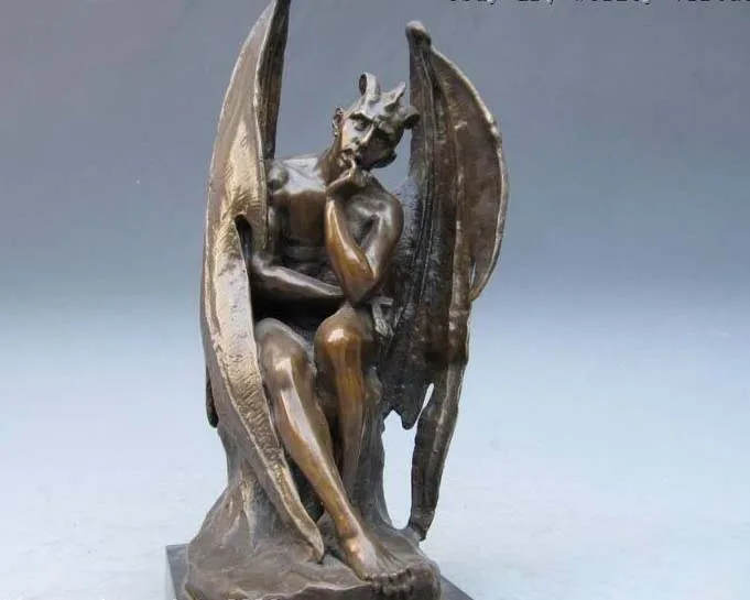 

Greece myth The Prince Of Darkness Satan Marble Pure Bronze Statue