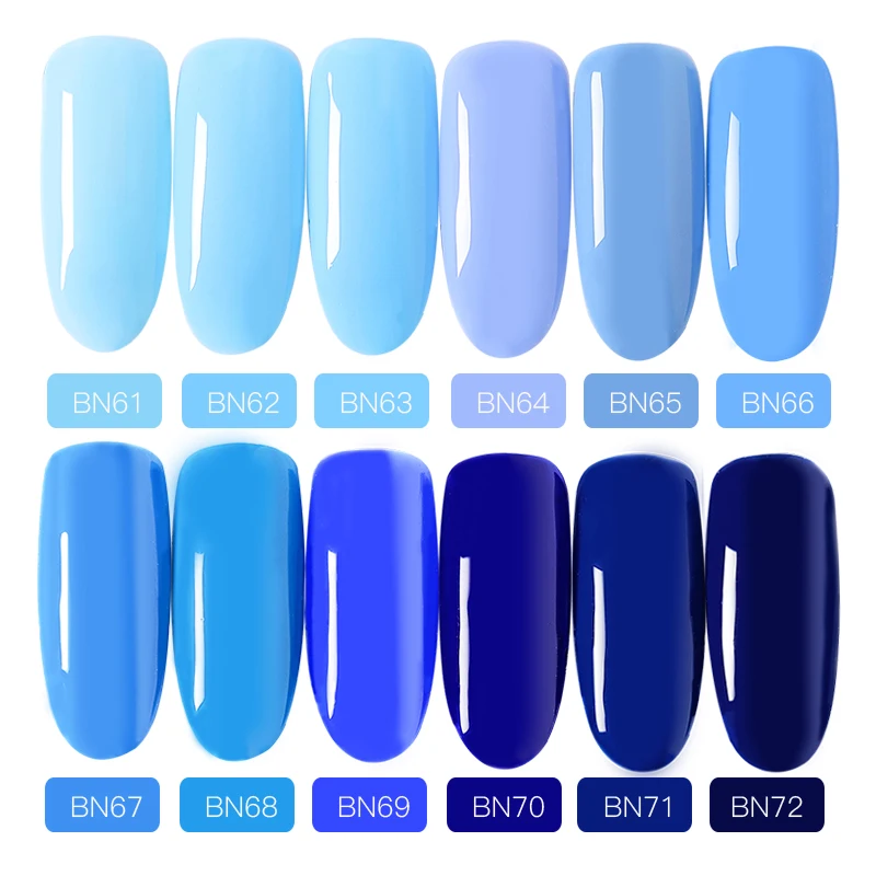 Blueness 12 цветов 8 мл УФ гель для ногтей синий дизайна украшения водонепроницаемый