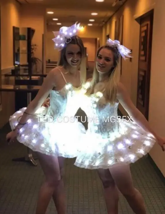 

Women ballet dance led costume girls light up dress glowing Skirt luminous nightclub event performance clothing