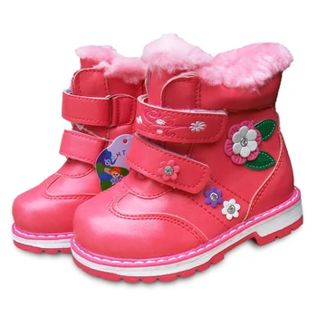 

Super quality 1pair Winter warm BRAND Snow Boots cotton-padded Children Boot, Russia Kids PU Leather Baby Boy Shoes