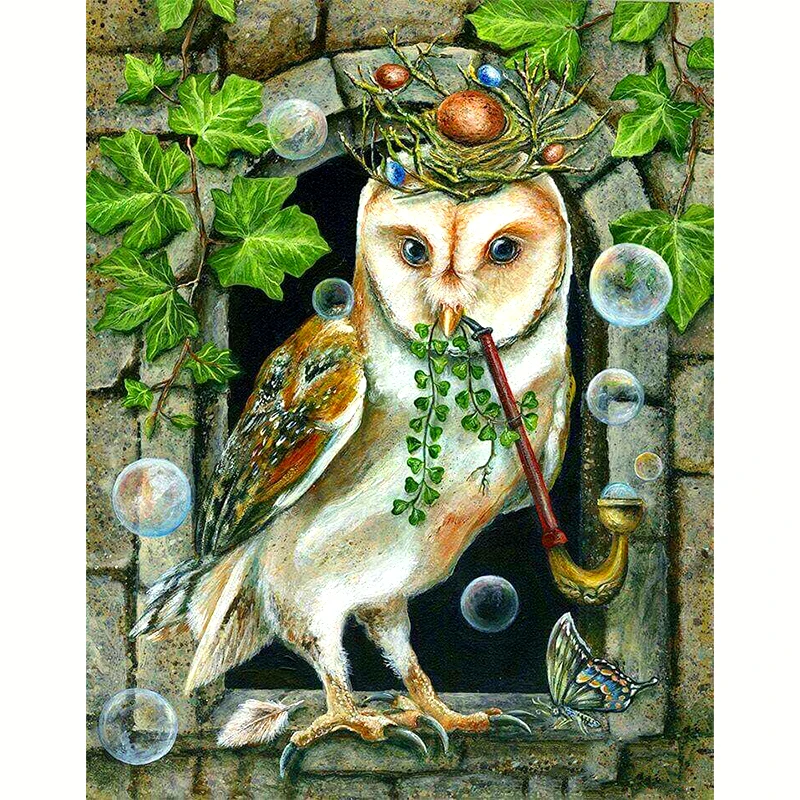 

Full Square/Round Drill 5D DIY Diamond Painting "Animal Owl" 3D Embroidery Cross Stitch Mosaic Rhinestone Home Decor Gift