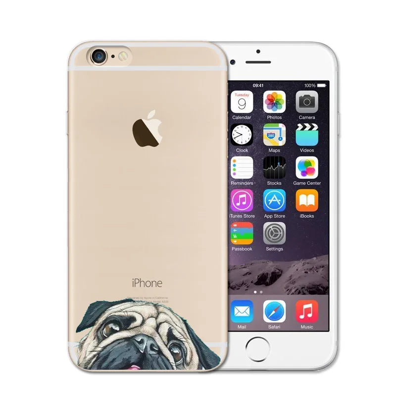 Cartoon Animal Bull Terrier French Bulldog Soft silicon TPU Phone Case For iPhone 5 5S SE 6 6S 6Plus 7 7Plus 8 8Plus X Cover Cat