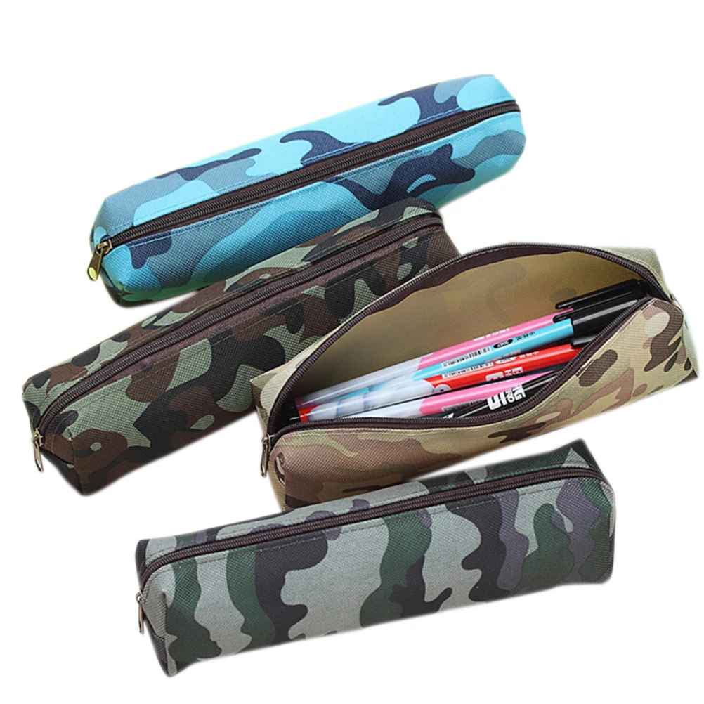 

1Pc Camouflage Pencil Case Pencil Bag For Boys and Girls School Supplies Cosmetic Makeup Bags Zipper Pouch Purse 4 Colors
