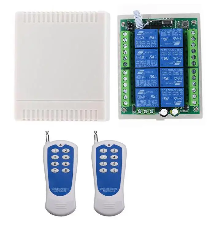 

500m DC 12V 8CH 8 CH Channel Wireless Remote Control Controller Radio Switch for Garage/Roller/Sliding Gate Door /Motor led